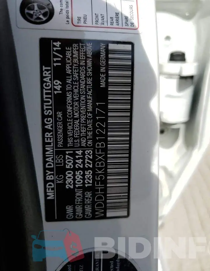 WDDHF5KBXFB122171 Photo# 12