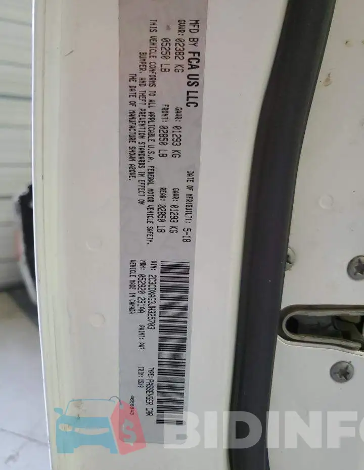 2C3CDXAG3JH325703 Photo# 12