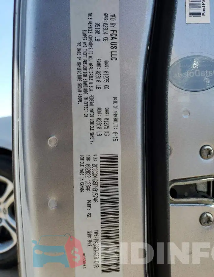 2C3CDXHG5FH915740 Photo# 12