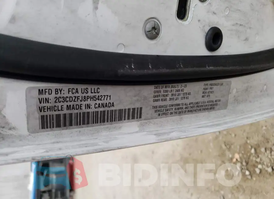 2C3CDZFJ8PH542771 Photo# 12