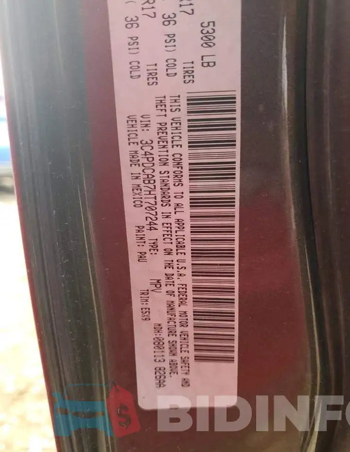 3C4PDCAB7HT707244 Photo# 13