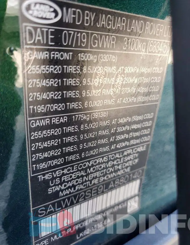 SALWV2SE9LA880140 Photo# 13