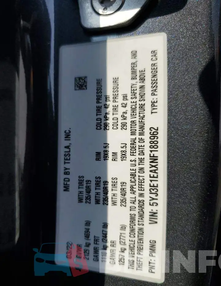 5YJ3E1EAXNF188962 Photo# 12