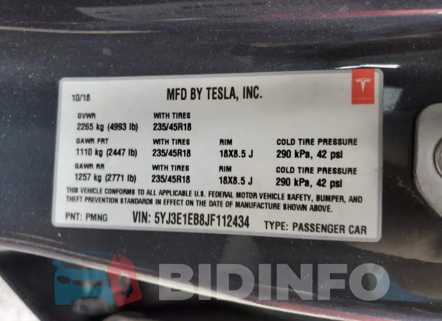 5YJ3E1EB8JF112434 Photo# 12