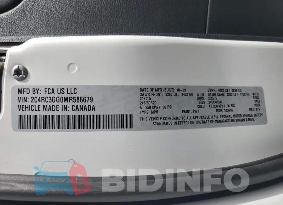 2C4RC3GG0MR586679 Photo# 13