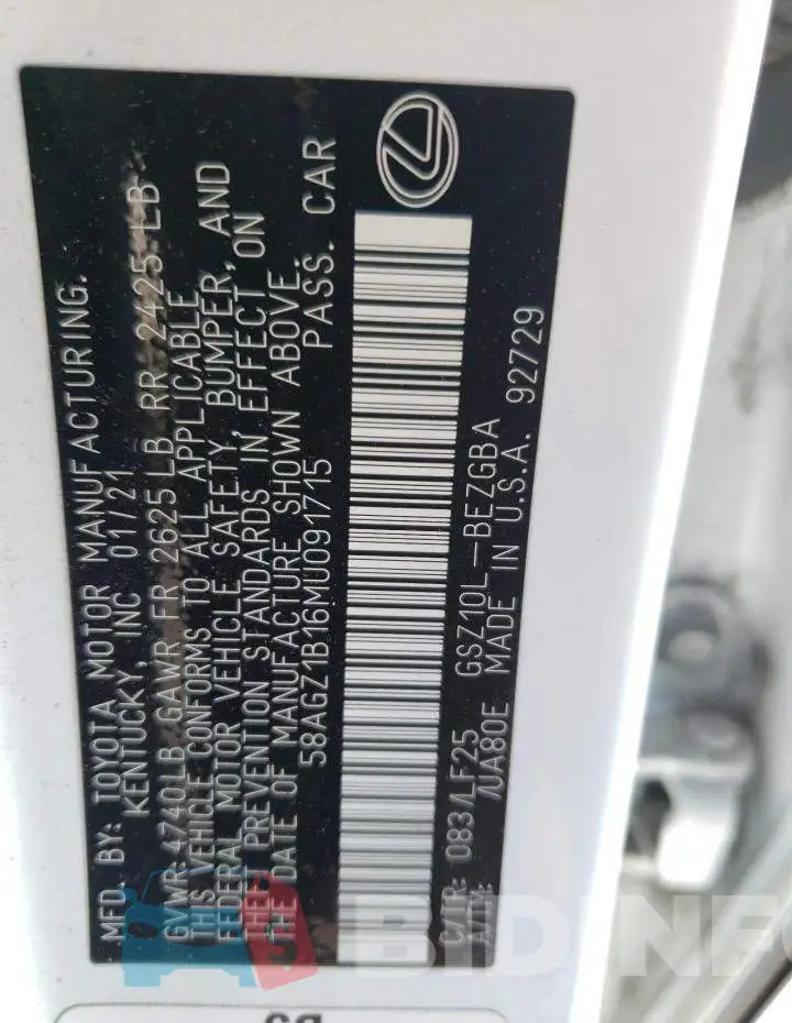 58AGZ1B16MU091715 Photo# 12