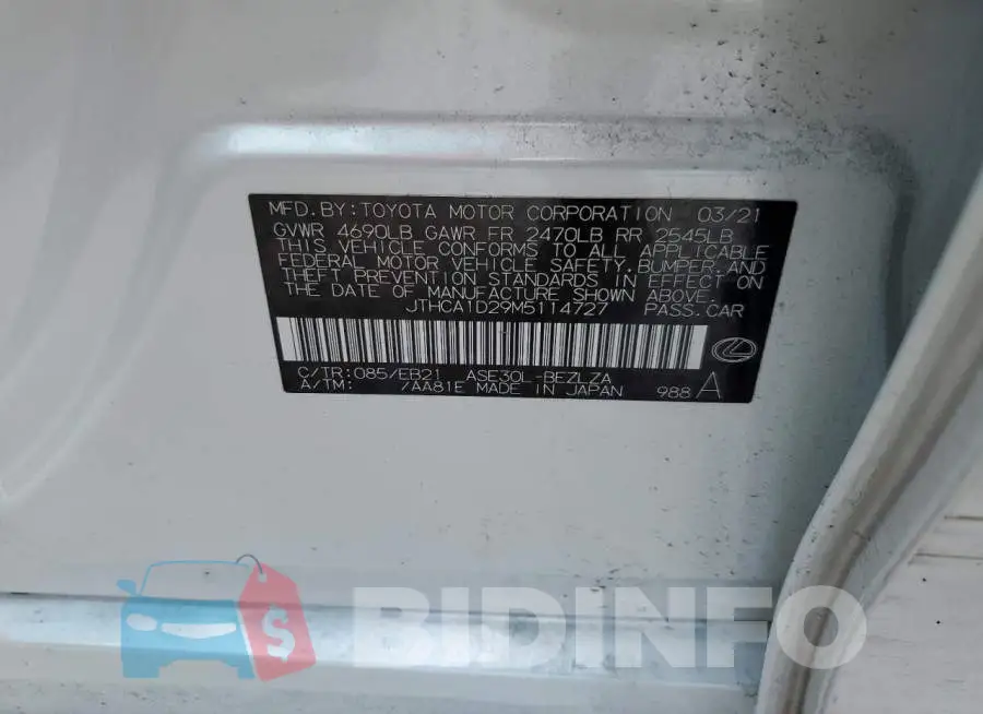 JTHCA1D29M5114727 Photo# 13