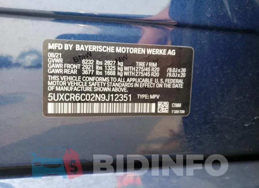 5UXCR6C02N9J12351 Photo# 13