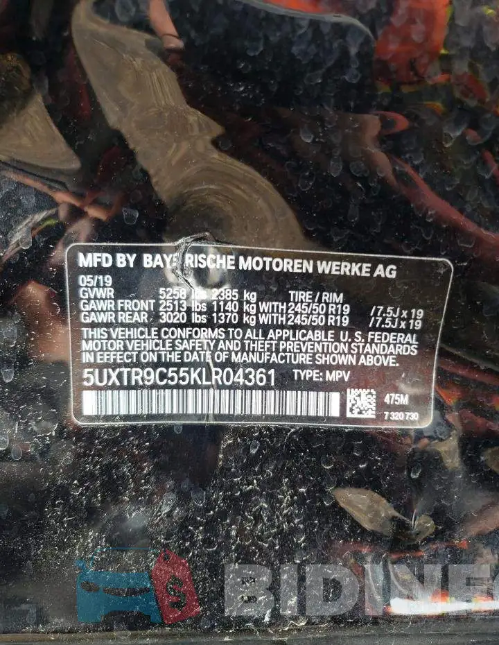5UXTR9C55KLR04361 Photo# 13