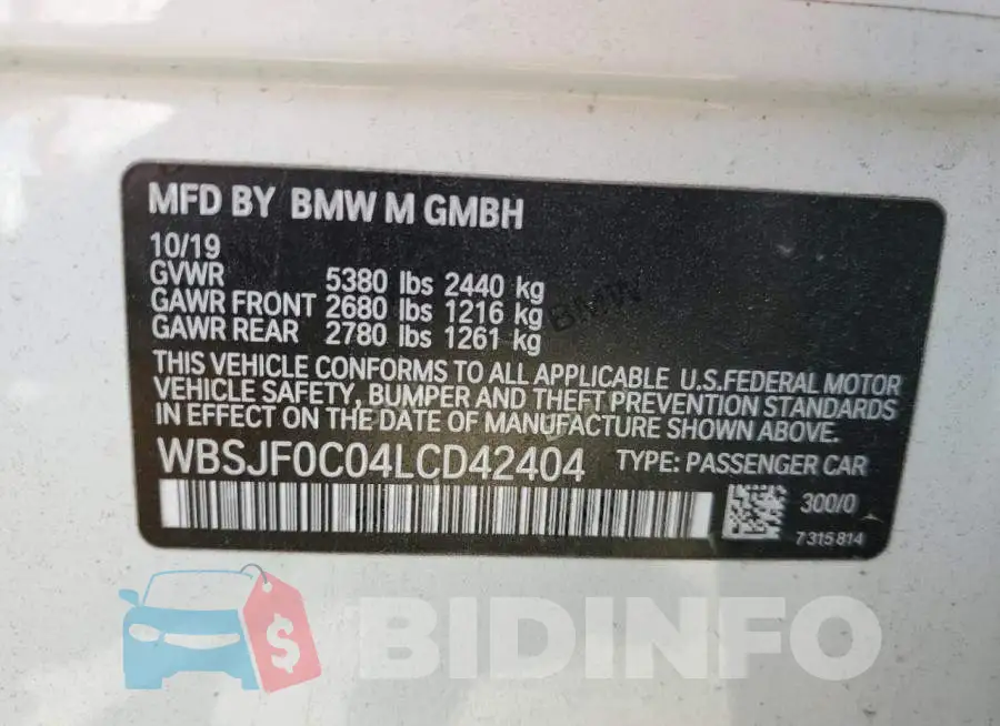 WBSJF0C04LCD42404 Photo# 13