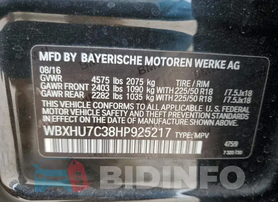 WBXHU7C38HP925217 Photo# 13