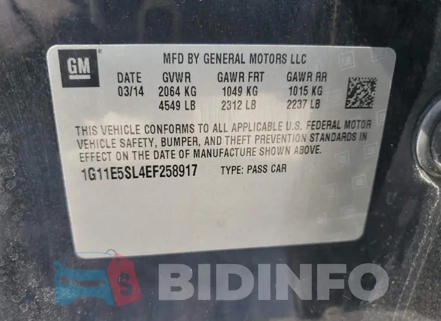 1G11E5SL4EF258917 Photo# 12