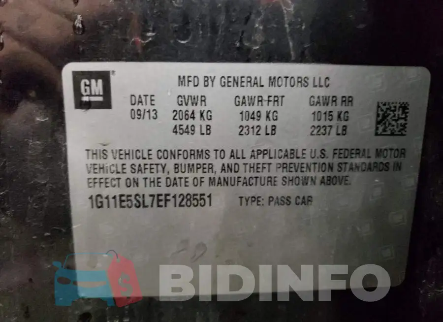 1G11E5SL7EF128551 Photo# 12
