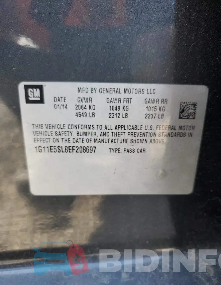1G11E5SL8EF208697 Photo# 12