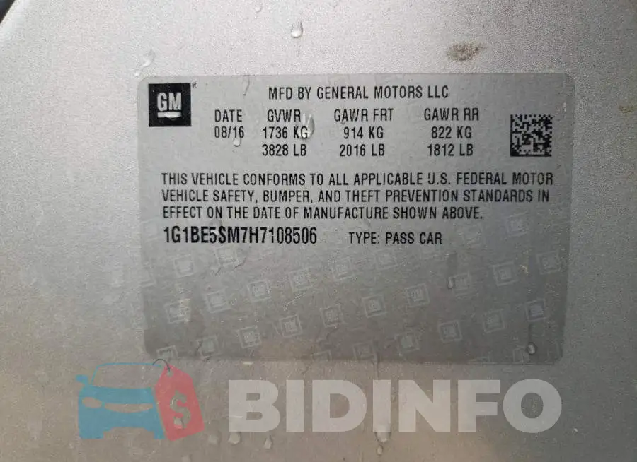 1G1BE5SM7H7108506 Photo# 12