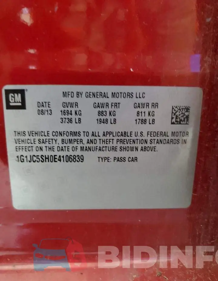 1G1JC5SH0E4106839 Photo# 12