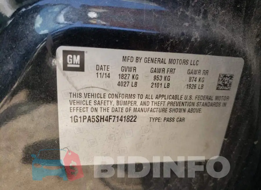 1G1PA5SH4F7141822 Photo# 12