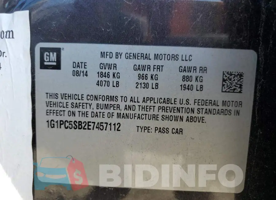 1G1PC5SB2E7457112 Photo# 12