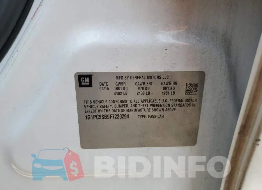 1G1PC5SB9F7220294 Photo# 12