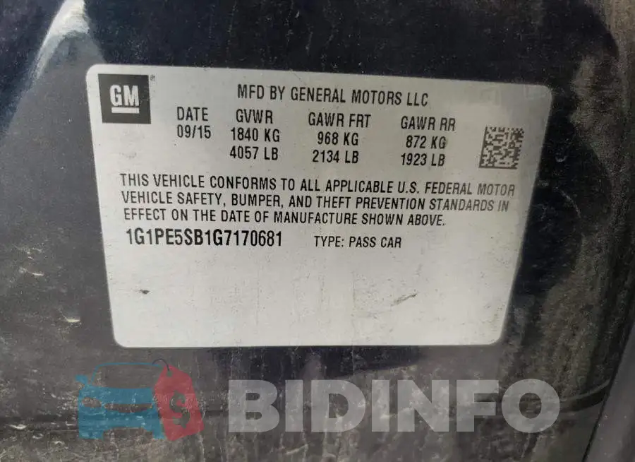 1G1PE5SB1G7170681 Photo# 12