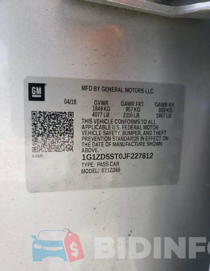 1G1ZD5ST0JF227812 Photo# 12