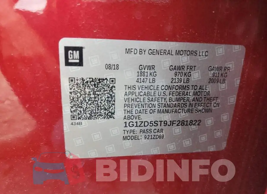 1G1ZD5ST9JF281822 Photo# 12
