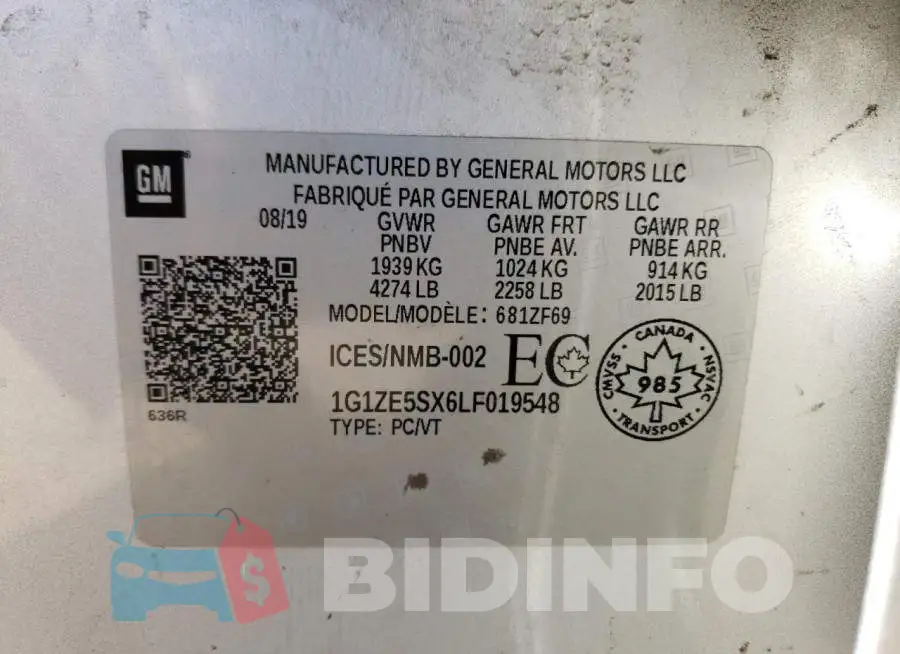 1G1ZE5SX6LF019548 Photo# 12