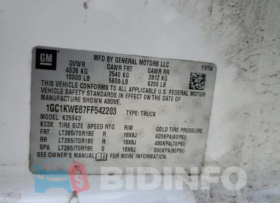 1GC1KWE87FF542203 Photo# 13