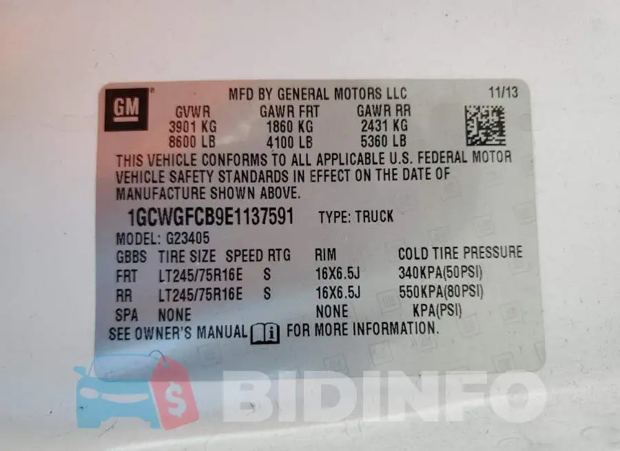 1GCWGFCB9E1137591 Photo# 13