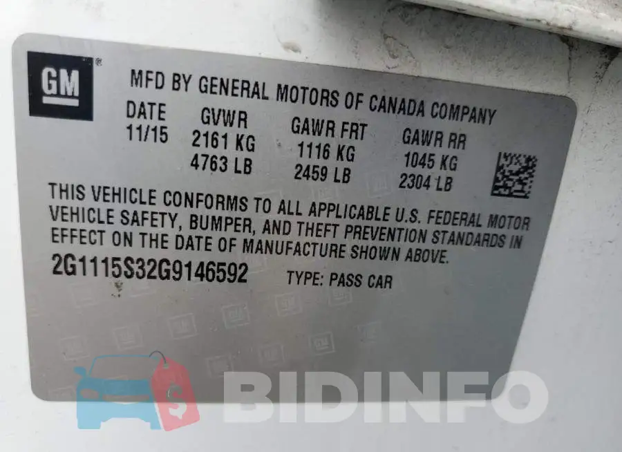 2G1115S32G9146592 Photo# 12