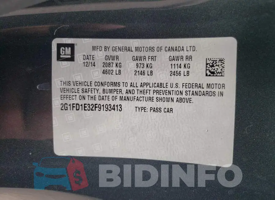 2G1FD1E32F9193413 Photo# 12