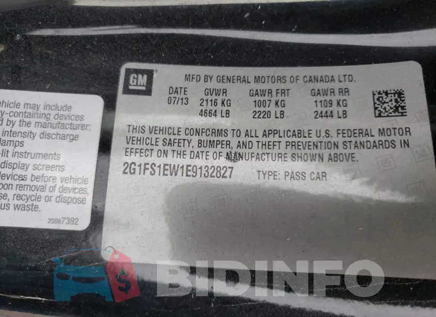 2G1FS1EW1E9132827 Photo# 13