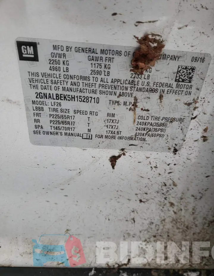 2GNALBEK5H1528710 Photo# 14