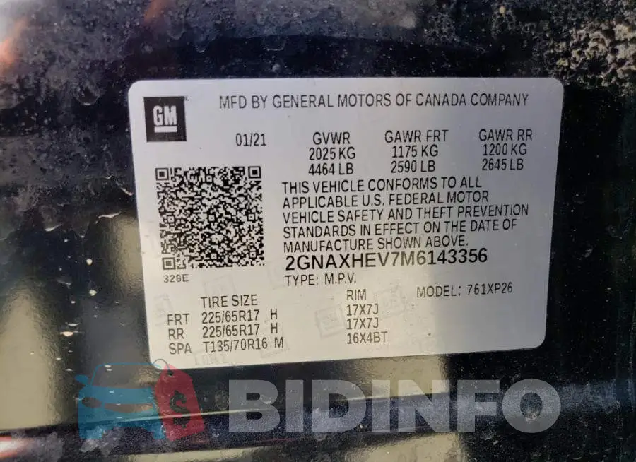2GNAXHEV7M6143356 Photo# 13