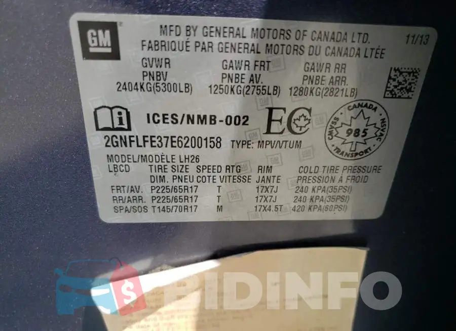 2GNFLFE37E6200158 Photo# 12