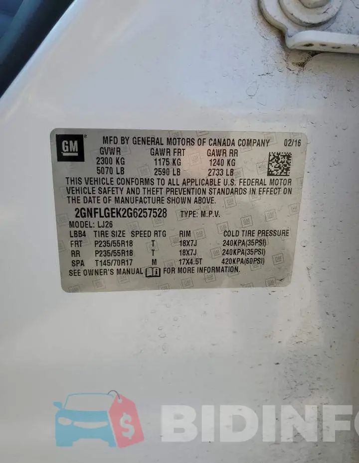 2GNFLGEK2G6257528 Photo# 13