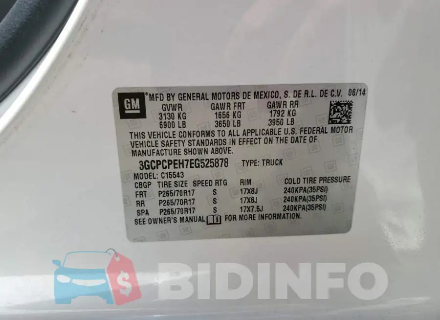 3GCPCPEH7EG525878 Photo# 12