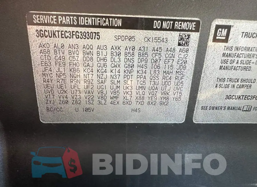 3GCUKTEC3FG393075 Photo# 10