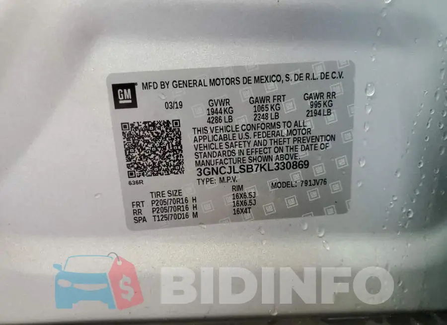 3GNCJLSB7KL330869 Photo# 13