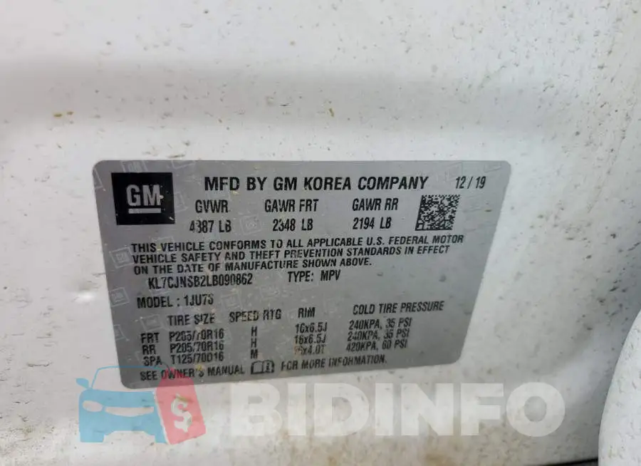 KL7CJNSB2LB090862 Photo# 13