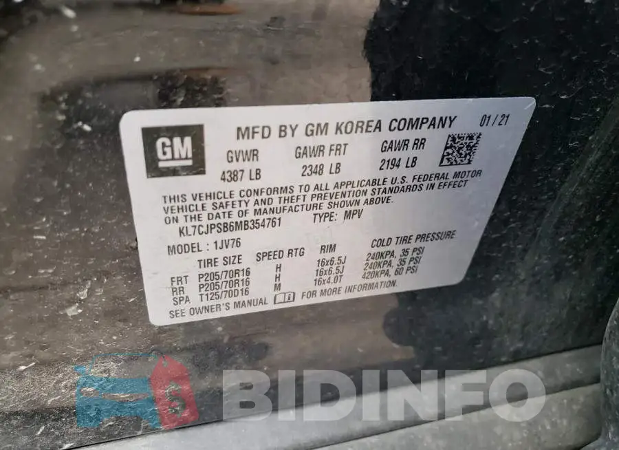 KL7CJPSB6MB354761 Photo# 12