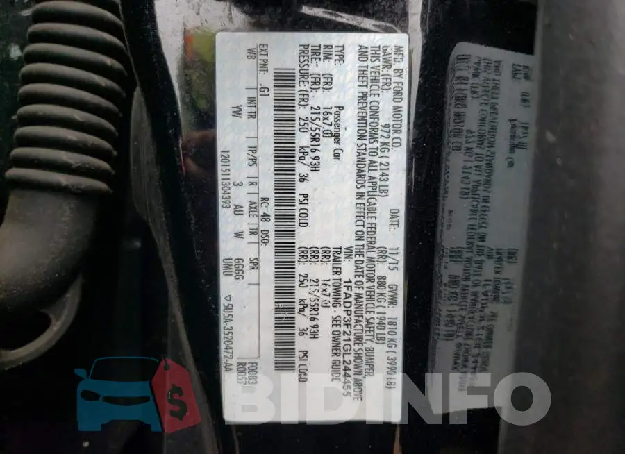 1FADP3F21GL244455 Photo# 12