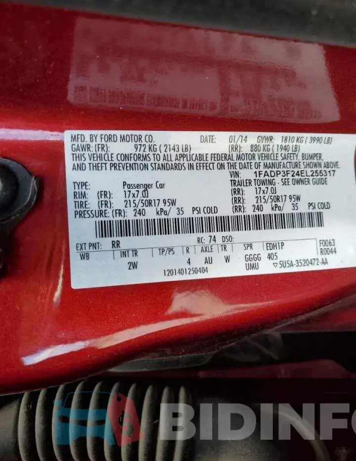 1FADP3F24EL255317 Photo# 12