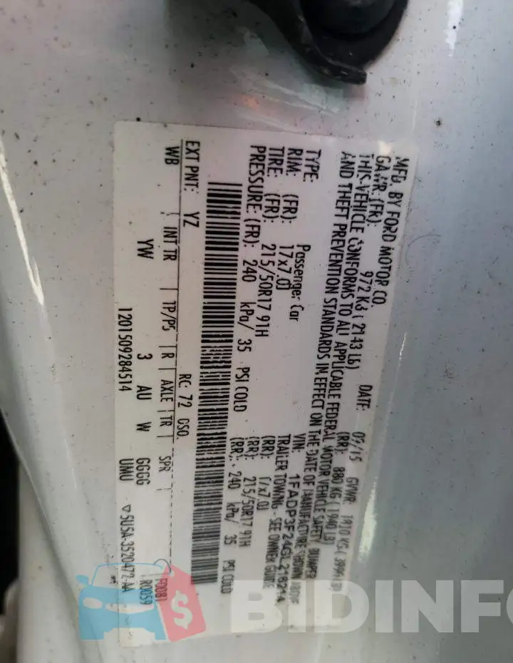 1FADP3F24GL216214 Photo# 12