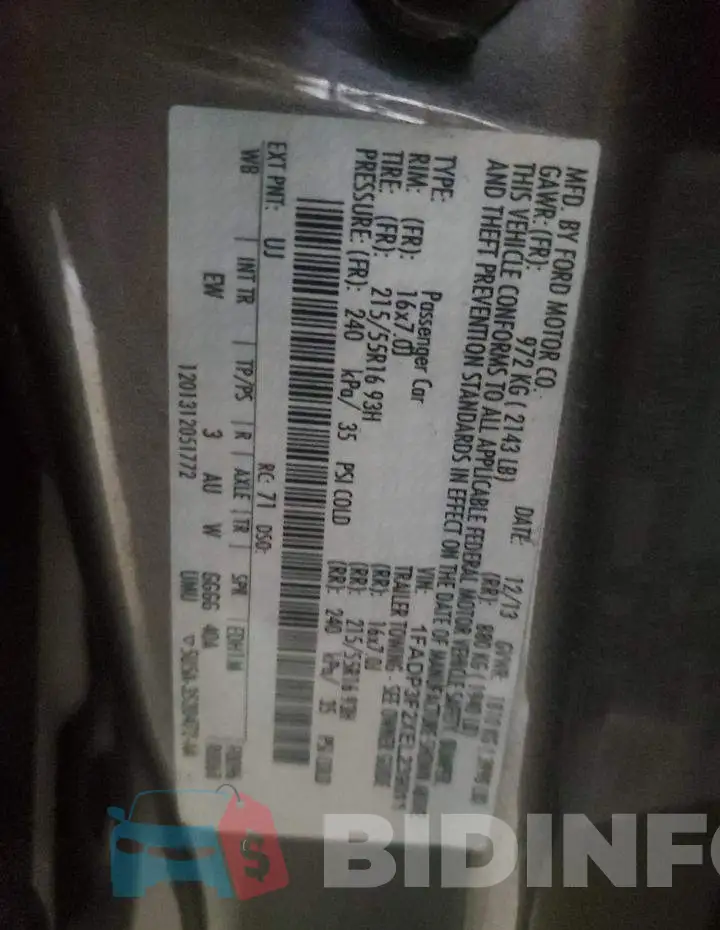 1FADP3F2XEL239011 Photo# 12