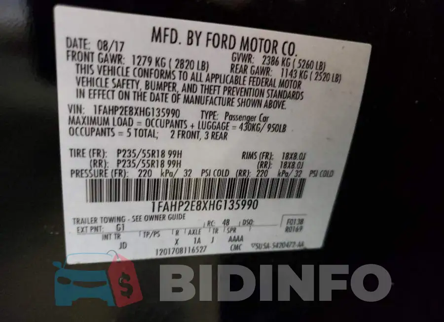 1FAHP2E8XHG135990 Photo# 12
