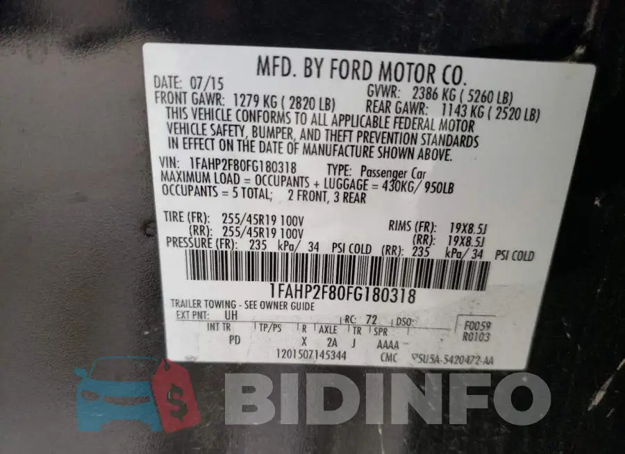 1FAHP2F80FG180318 Photo# 12