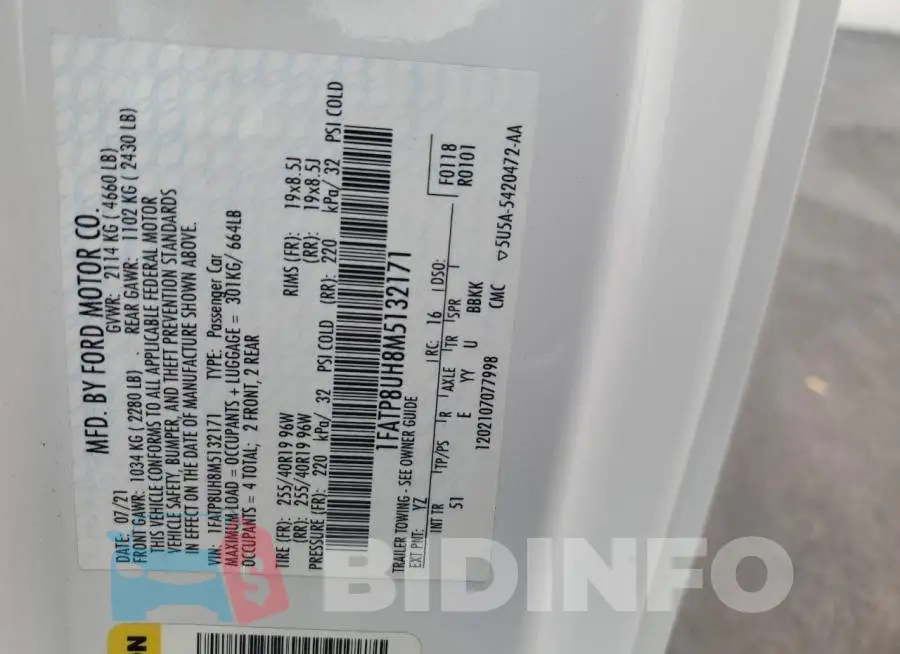 1FATP8UH8M5132171 Photo# 12