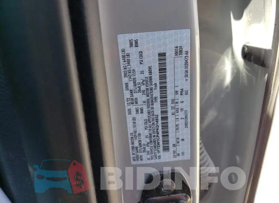 1FTEW1CP4PKD14932 Photo# 13