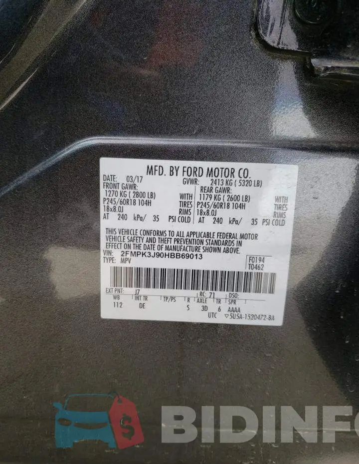 2FMPK3J90HBB69013 Photo# 14